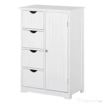 kleankin Mobila de Baie cu Usa Basculanta si Sertare Alb 56 x 30 x83cm