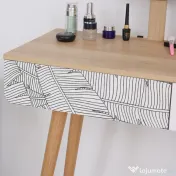 HOMCOM Masă de Machiaj cu Oglindă Rotundă și Sertar, Design Jungle, Alb și Stejar, 70x39x120cm | Aosom Romania