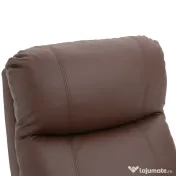 HOMCOM Fotoliu Relax Manual cu Spătar Reclinabil – Piele Sintetică Maro 