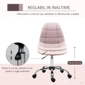 Vinsetto Scaun Pivotant pentru Birou Ergonomic Reglabil Roz 
