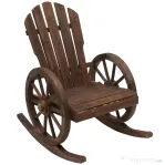 Outsunny Scaun Balansoar de Gradina din Lemn de Molid, Culoarea Lemn 88x68x92cm | Aosom Romania