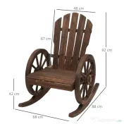 Outsunny Scaun Balansoar de Gradina din Lemn de Molid, Culoarea Lemn 88x68x92cm | Aosom Romania