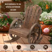 Outsunny Scaun Balansoar de Gradina din Lemn de Molid, Culoarea Lemn 88x68x92cm | Aosom Romania