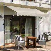 Outsunny Copertina Solară Extensibilă cu Manivelă, Structură Metalică Telescopică, Poliester, 400x120 cm | Aosom Romania 