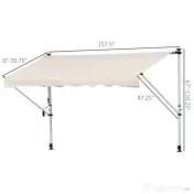 Outsunny Copertina Solară Extensibilă cu Manivelă, Structură Metalică Telescopică, Poliester, 400x120 cm | Aosom Romania 