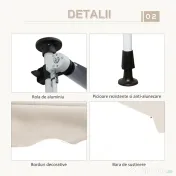 Outsunny Copertina Solară Extensibilă cu Manivelă, Structură Metalică Telescopică, Poliester, 400x120 cm | Aosom Romania 