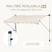Outsunny Copertina Solară Extensibilă cu Manivelă, Structură Metalică Telescopică, Poliester, 400x120 cm | Aosom Romania 