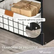 Birou Modern pentru Acasa cu Rafturi de Depozitare pe 6 Niveluri, Masa de Scris cu Raft pentru Carti, Negru HOMCOM | Aosom Romania 