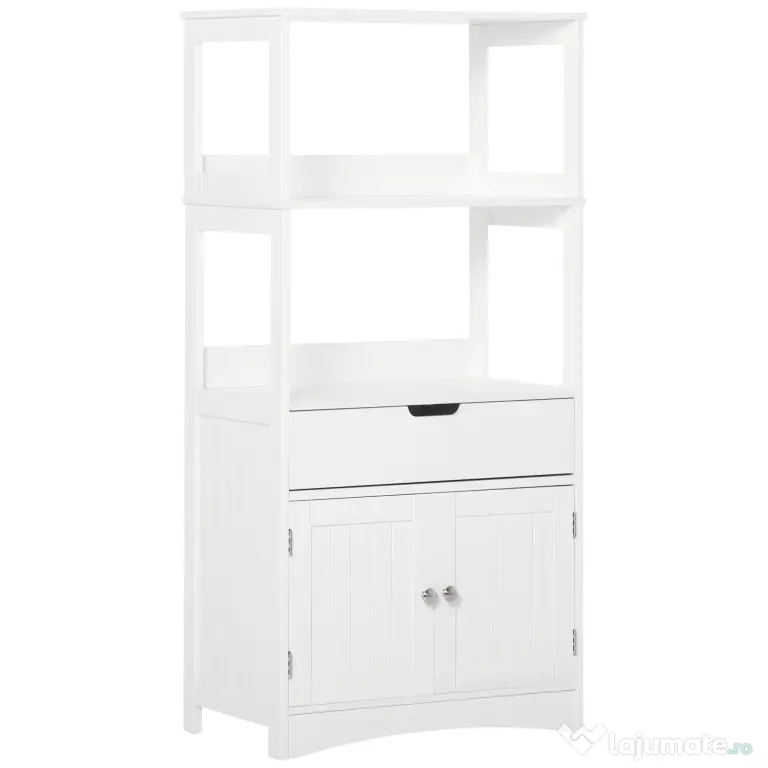 kleankin Dulap multifunctional cu rafturi, MDF, 60x33x122.5 cm, Alb