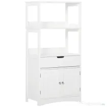 kleankin Dulap multifunctional cu rafturi, MDF, 60x33x122.5 cm, Alb
