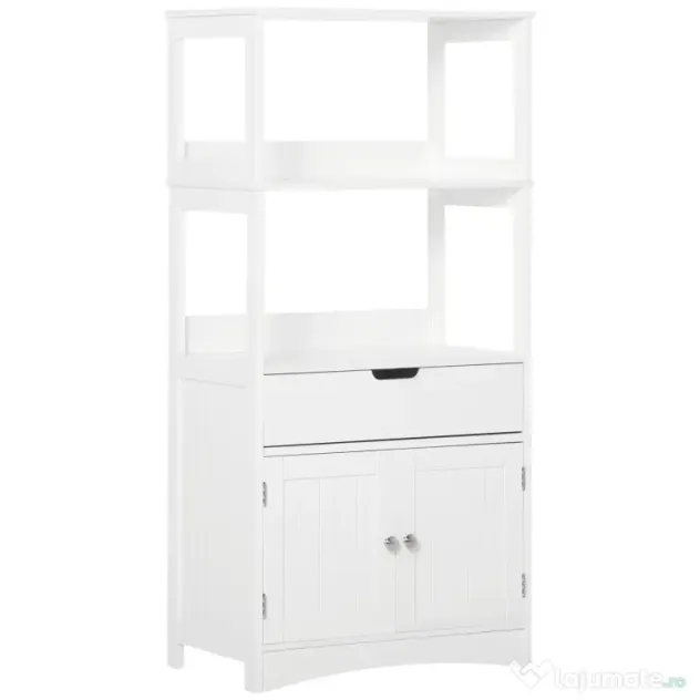 kleankin Dulap multifunctional cu rafturi, MDF, 60x33x122.5 cm, Alb