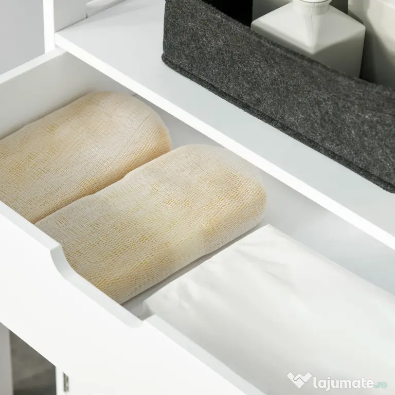 kleankin Dulap multifunctional cu rafturi, MDF, 60x33x122.5 cm, Alb