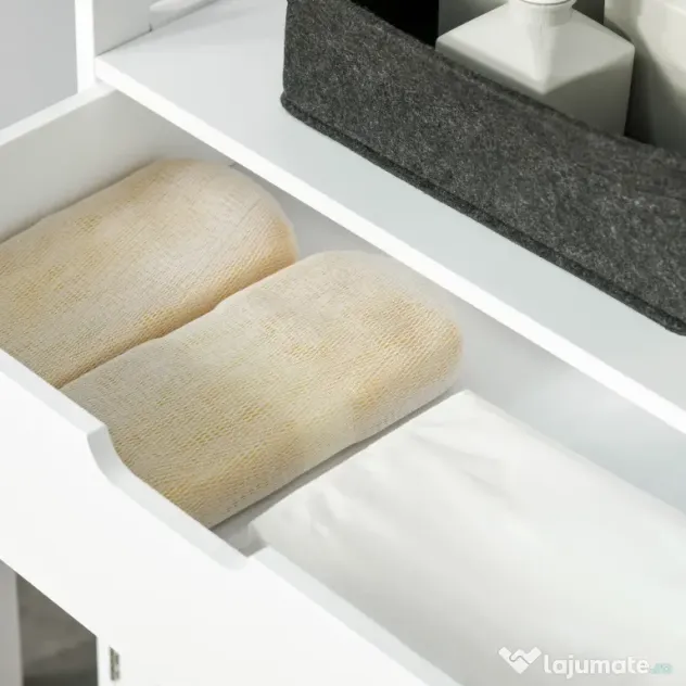 kleankin Dulap multifunctional cu rafturi, MDF, 60x33x122.5 cm, Alb