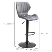 Set 2 scaune bar, inaltime reglabila, imitatie catifea HOMCOM | Aosom Romania