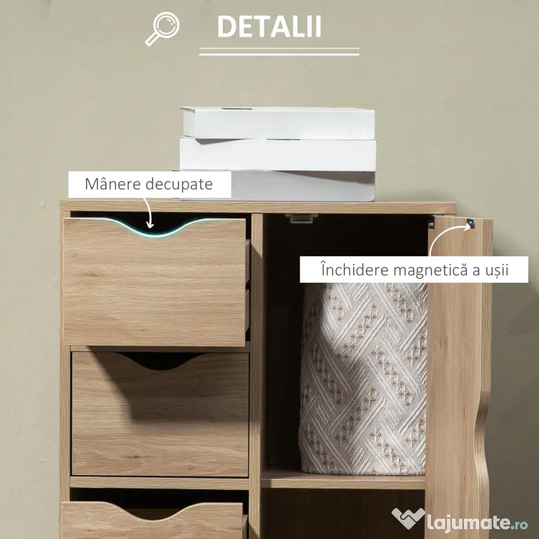 HOMCOM Dulap Mic Baie Dulap Baie Modern Practic 2 Niveluri | Aosom Romania