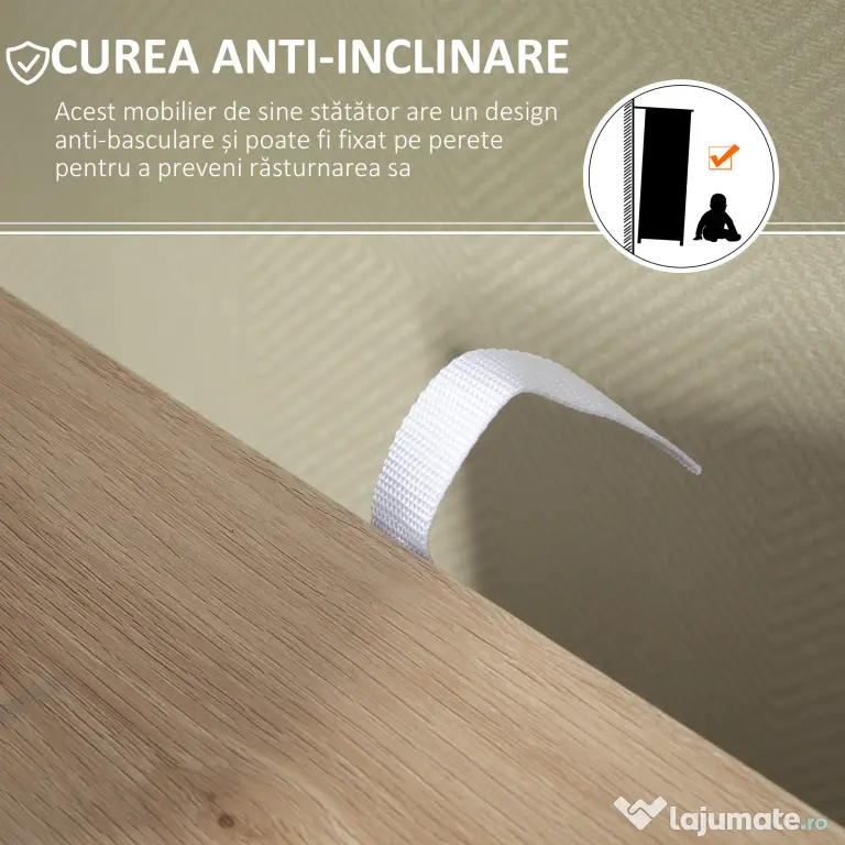 HOMCOM Dulap Mic Baie Dulap Baie Modern Practic 2 Niveluri | Aosom Romania