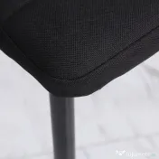 HOMCOM Set 4 scaune captusite pentru camera de zi, moderne, din metal si material textil Negru 