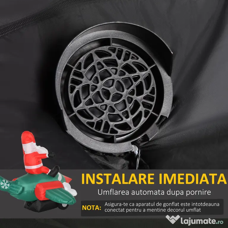 HOMCOM Mos Craciun gonflabil cu Lumini LED pentru Exterior decoratiune de Craciun | Aosom Romania
