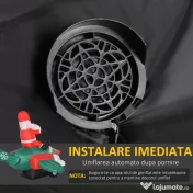 HOMCOM Mos Craciun gonflabil pe Elicopter cu Lumini LED Integrate pentru Exterior 