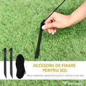 HOMCOM Mos Craciun gonflabil pe Elicopter cu Lumini LED Integrate pentru Exterior 