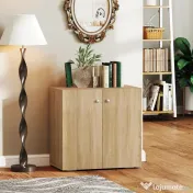 Dulapior Multifunctional cu 2 Usi din Lemn, Manere din Aluminiu, picioare anti-zgariere 70x39x70cm HOMCOM | Aosom Romania 