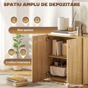 Dulapior Multifunctional cu 2 Usi din Lemn, Manere din Aluminiu, picioare anti-zgariere 70x39x70cm HOMCOM | Aosom Romania 