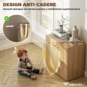 Dulapior Multifunctional cu 2 Usi din Lemn, Manere din Aluminiu, picioare anti-zgariere 70x39x70cm HOMCOM | Aosom Romania 