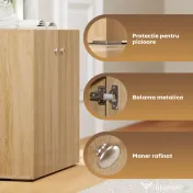 Dulapior Multifunctional cu 2 Usi din Lemn, Manere din Aluminiu, picioare anti-zgariere 70x39x70cm HOMCOM | Aosom Romania 