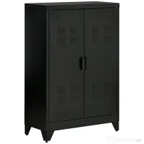 HOMCOM Dulapior Multifunctional cu 2 Usi Stil Industrial, Dulapior Metalic pentru Casa si Garaj - Gri | Aosom Romania