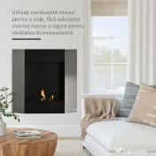 HOMCOM Semineu Bioetanol de Perete cu Rezervor de 0,7 l incalzitor cu Acoperire 20 m², aparat de incalzire din Otel  | Aosom Romania 
