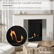HOMCOM Semineu Bioetanol de Perete cu Rezervor de 0,7 l incalzitor cu Acoperire 20 m², aparat de incalzire din Otel  | Aosom Romania 