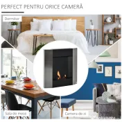 HOMCOM Semineu Bioetanol de Perete cu Rezervor de 0,7 l incalzitor cu Acoperire 20 m², aparat de incalzire din Otel  | Aosom Romania 