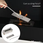 HOMCOM Semineu Bioetanol de Perete cu Rezervor de 0,7 l incalzitor cu Acoperire 20 m², aparat de incalzire din Otel  | Aosom Romania 