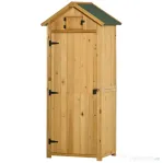 Outsunny sopron de Gradina din Lemn Impermeabil, 77x54.2x179 cm, Galben