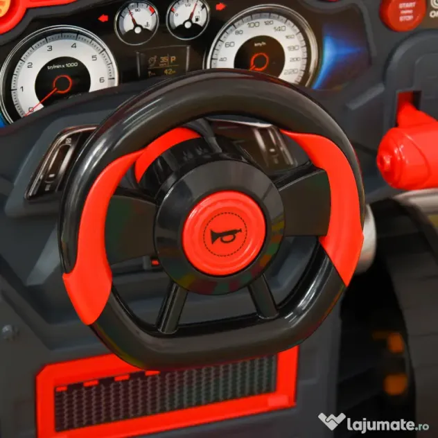 Camion de jucarie cu functii si accesorii, pentru copii de 3-5 ani, rosu HOMCOM | Aosom Romania