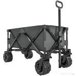 Outsunny Cărucior de grădină, sarcină maximă 70kg, cu mâner telescopic, din metal și material Oxford, 108x55 cm, gri