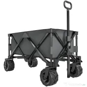 Outsunny Cărucior de grădină, sarcină maximă 70kg, cu mâner telescopic, din metal și material Oxford, 108x55 cm, gri 