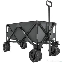 Outsunny Cărucior de grădină, sarcină maximă 70kg, cu mâner telescopic, din metal și material Oxford, 108x55 cm, gri