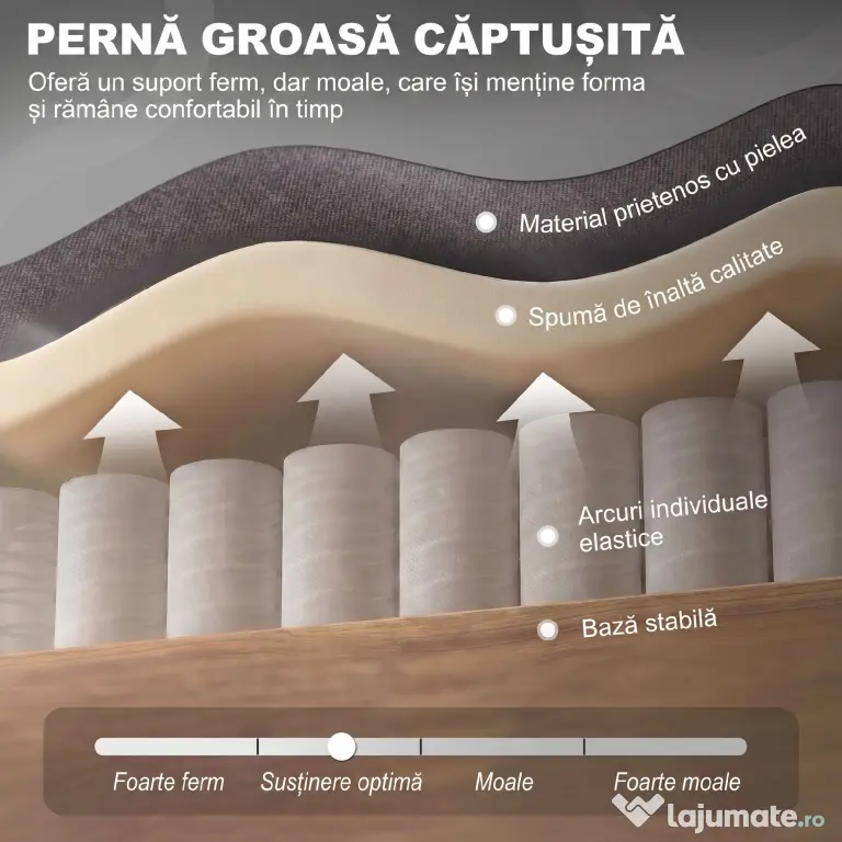 HOMCOM Fotoliu de Living Stil Francez cu Perne Detașabile Gri | Aosom Romania