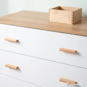 HOMCOM Comodă cu 3 sertare ridicată pentru living și dormitor, din lemn, 80x39x80 cm, alb și culoare lemn 
