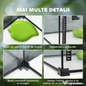 PawHut Terariu Înălțat pentru Reptile cu Încuietoare și Ușă pentru Hrănire, 50x30x25 cm, Negru | Aosom Romania