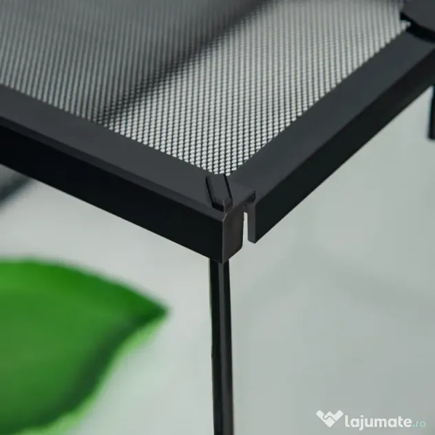 PawHut Terariu Înălțat pentru Reptile cu Încuietoare și Ușă pentru Hrănire, 50x30x25 cm, Negru | Aosom Romania