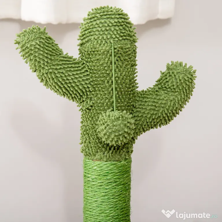 PawHut Stâlp Zgâriat pentru Pisici, Centru de Joacă în Formă de Cactus, 32x32x60cm, Verde | Aosom Romania