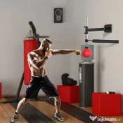 HOMCOM Pară de Viteză pentru Box și MMA cu Înălțime Reglabilă și Tijă, 79x72x20 cm, Roșu | Aosom Romania 