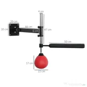 HOMCOM Pară de Viteză pentru Box și MMA cu Înălțime Reglabilă și Tijă, 79x72x20 cm, Roșu | Aosom Romania 