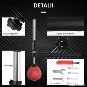 HOMCOM Pară de Viteză pentru Box și MMA cu Înălțime Reglabilă și Tijă, 79x72x20 cm, Roșu | Aosom Romania 
