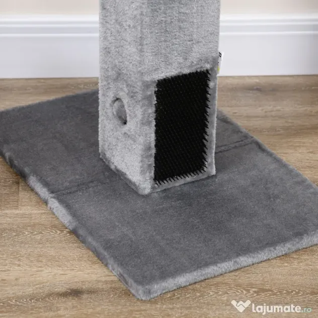 PawHut Ansamblu pentru Pisici cu 2 Mingi de Jucărie și Perie, 59.5x39x79 cm, Gri | Aosom Romania