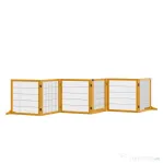 PawHut Gard Caini – 6 Panouri Pliabile din Lemn & Otel 432×36×70 cm