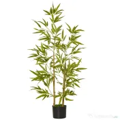 HOMCOM Planta Bambus Artificial Inaltime 120 cm cu Ghiveci pentru Interior si Exterior -Verde 
