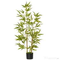 HOMCOM Planta Bambus Artificial Inaltime 120 cm cu Ghiveci pentru Interior si Exterior -Verde